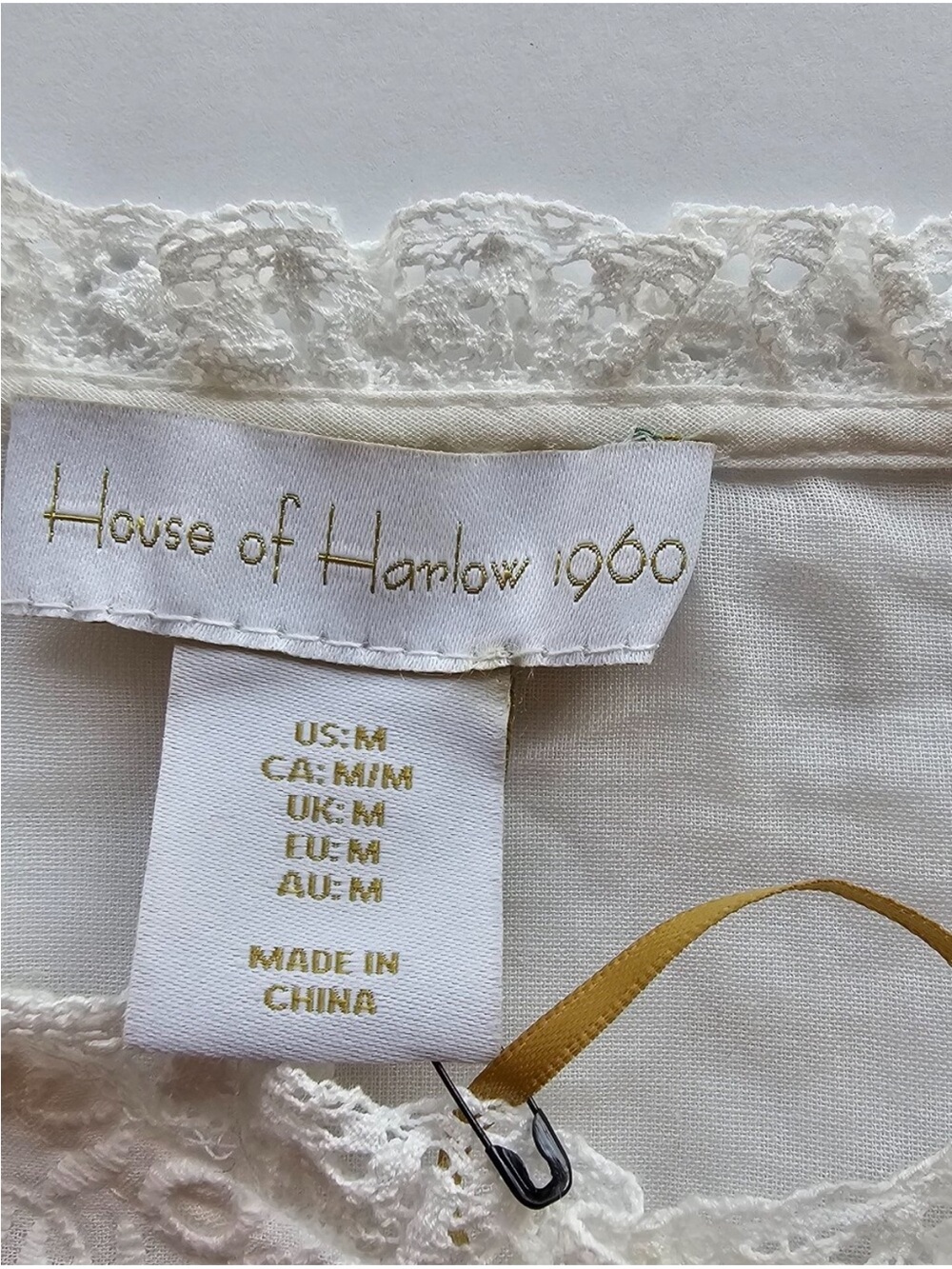 House of Harlow 1960 White Cotton Retro Lace Summer Maxi Dress Eyelet lace NWT - Picture 4 of 8